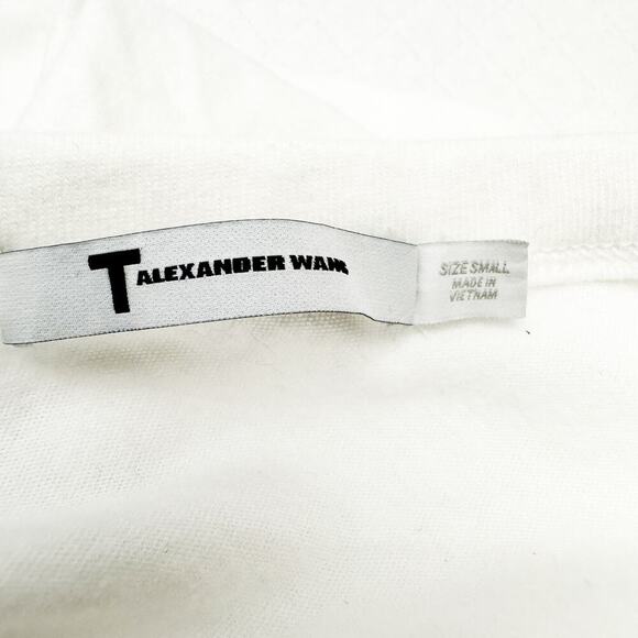 Alexander Wang White Twist Knot Cropped Short Sleeve Tee Shirt Size Small - Picture 2 of 4